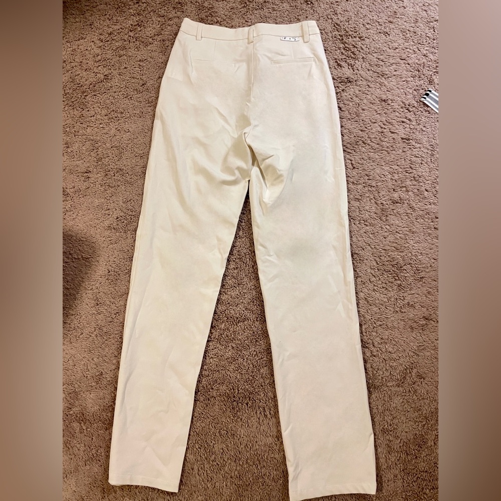 Off White Beige Straight-Leg Pants - Picture 2 of 5